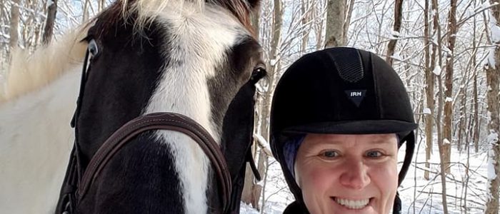 woman and horse selfie